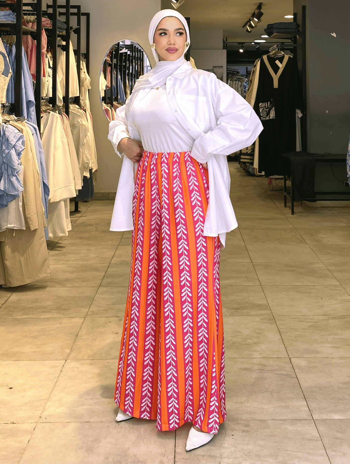 Printed Fuschia Pants ss25ms-pnt-2046-1