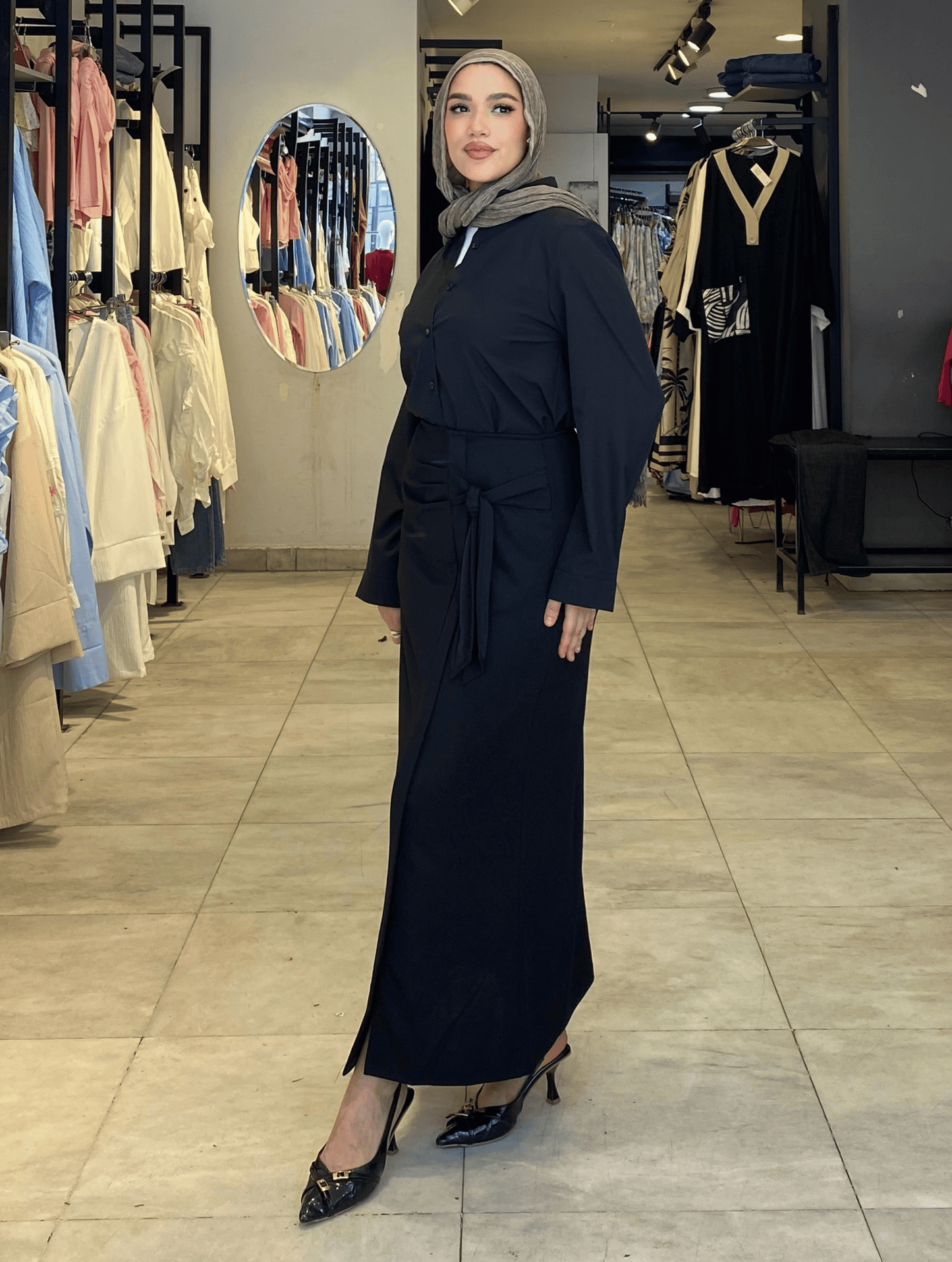 Black Ribbon Skirt ss25ms-skr-3006