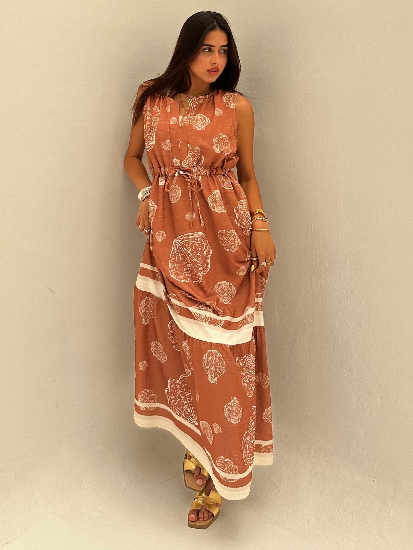 Linea Havana Printed White Dress Code: 4037-1