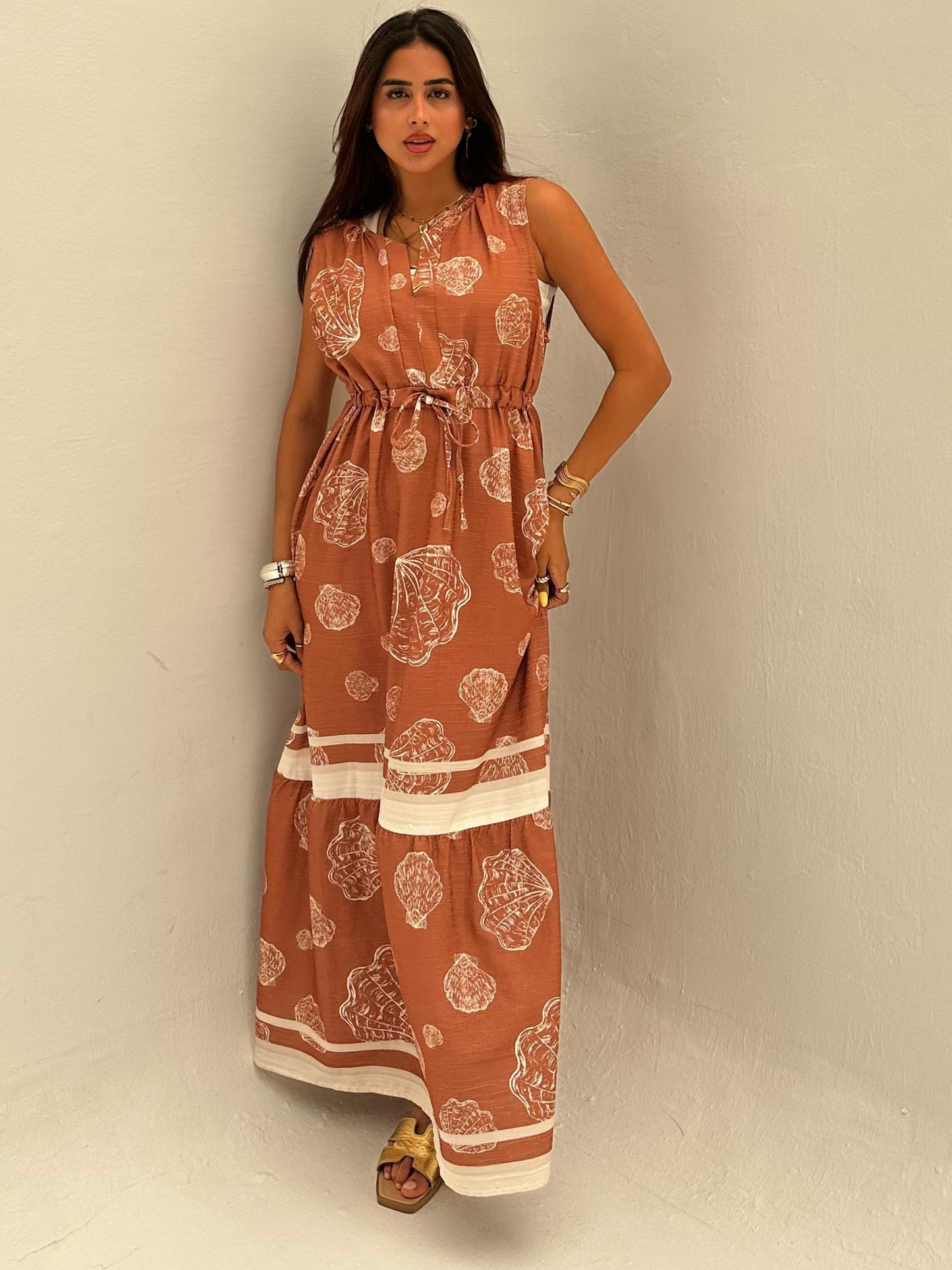 Linea Havana Printed White Dress Code: 4037-1