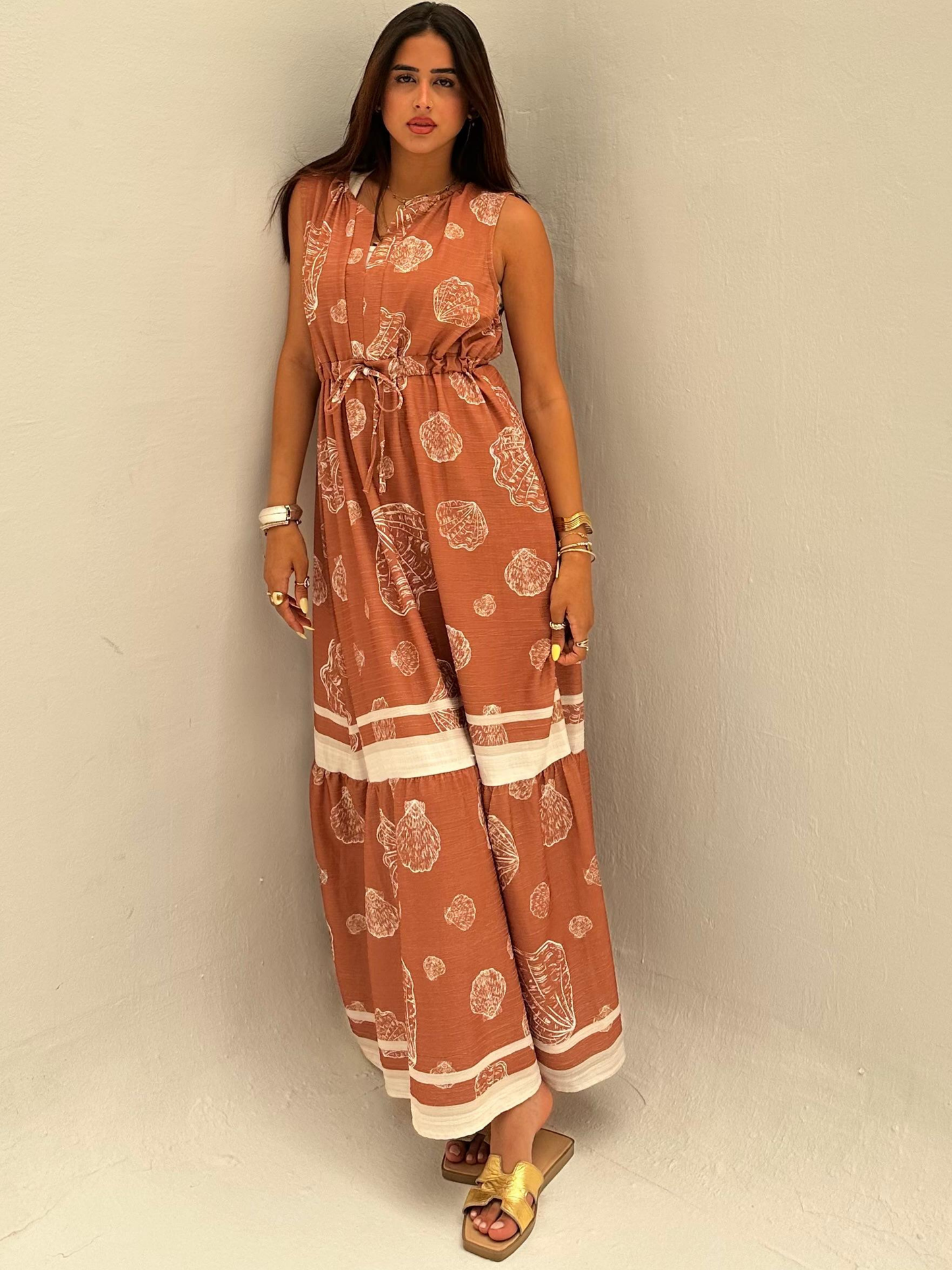 Linea Havana Printed White Dress Code: 4037-1