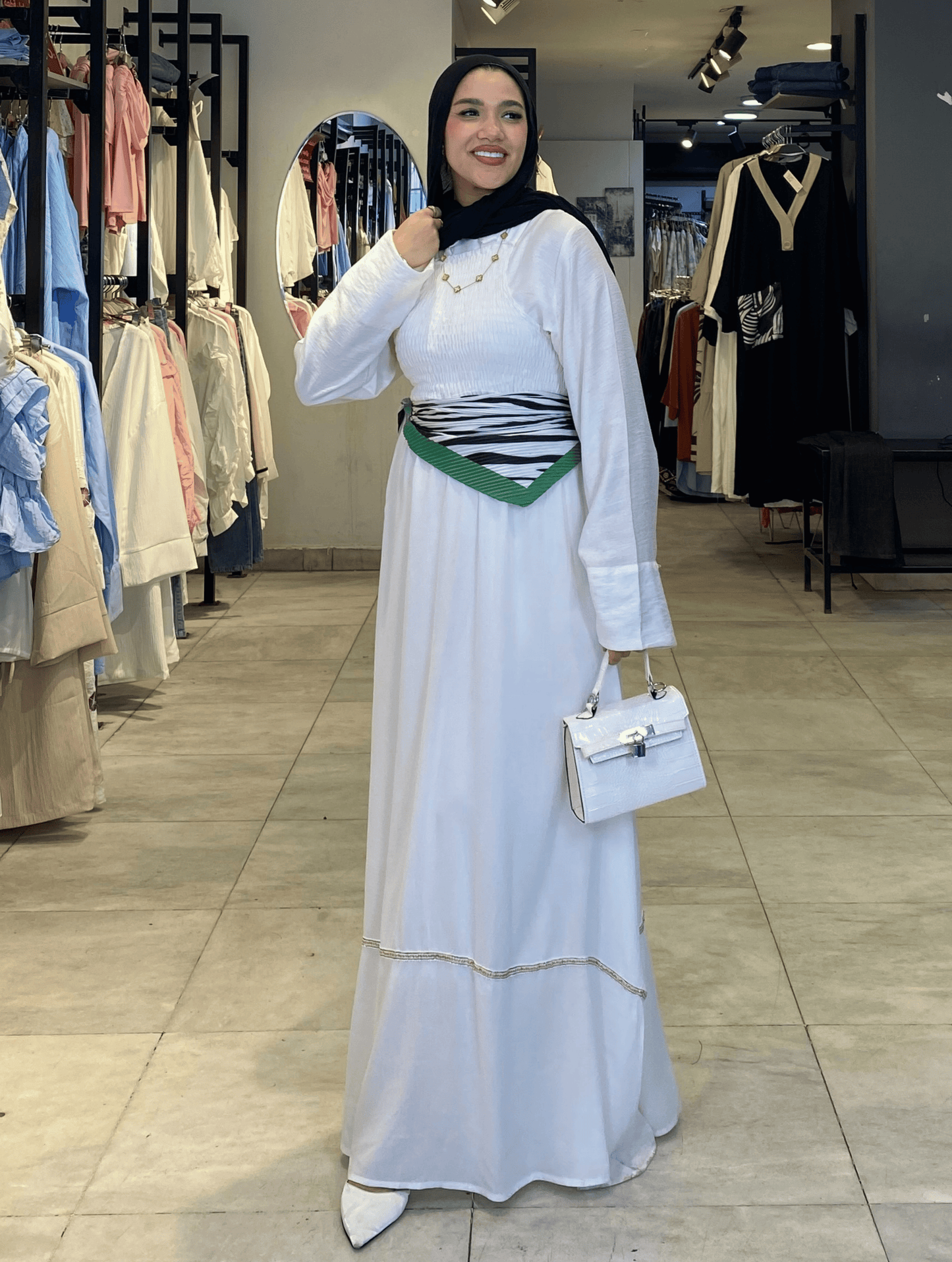 Cut White Dress ss25ms-drs-4025