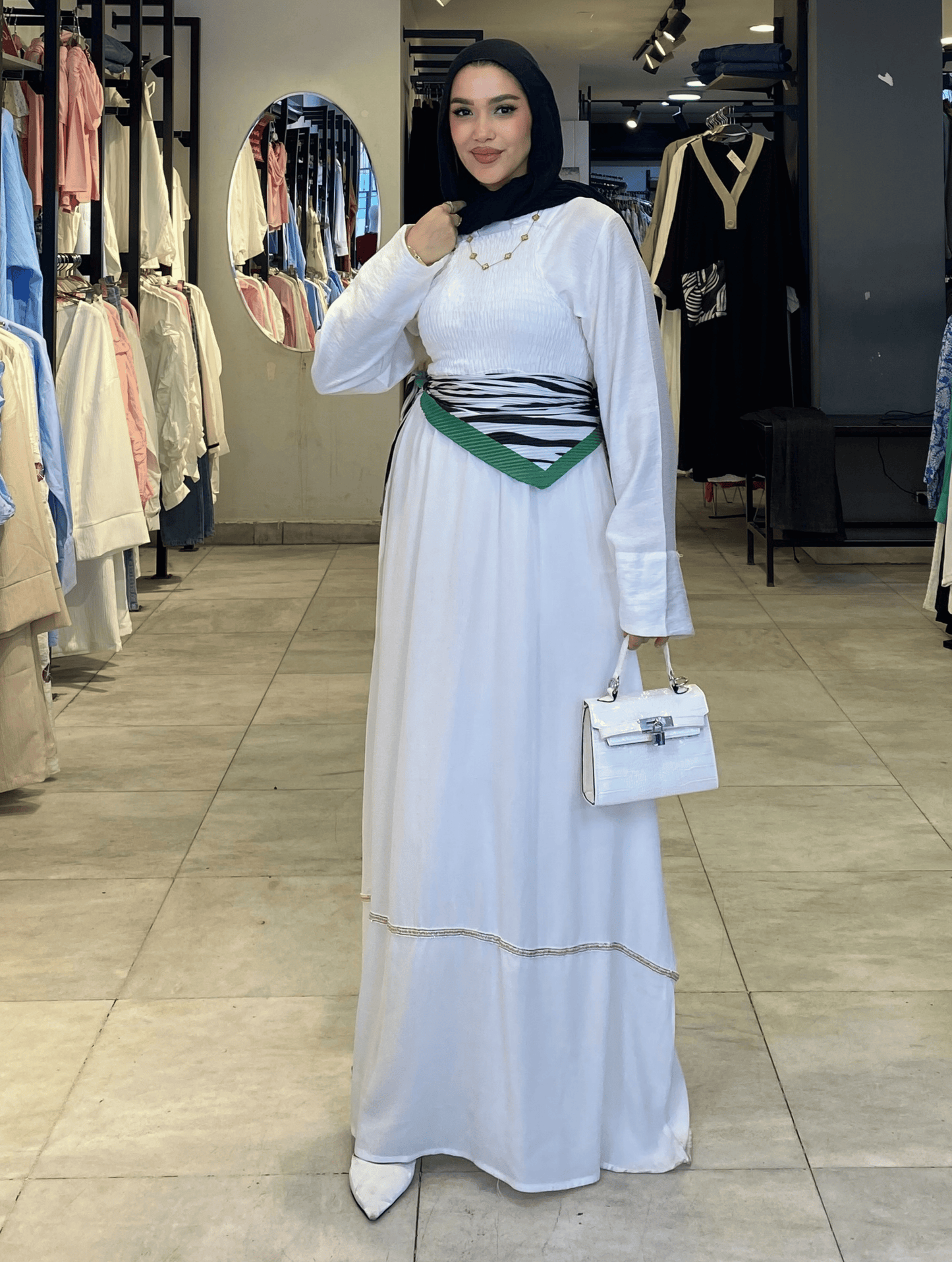 Cut White Dress ss25ms-drs-4025