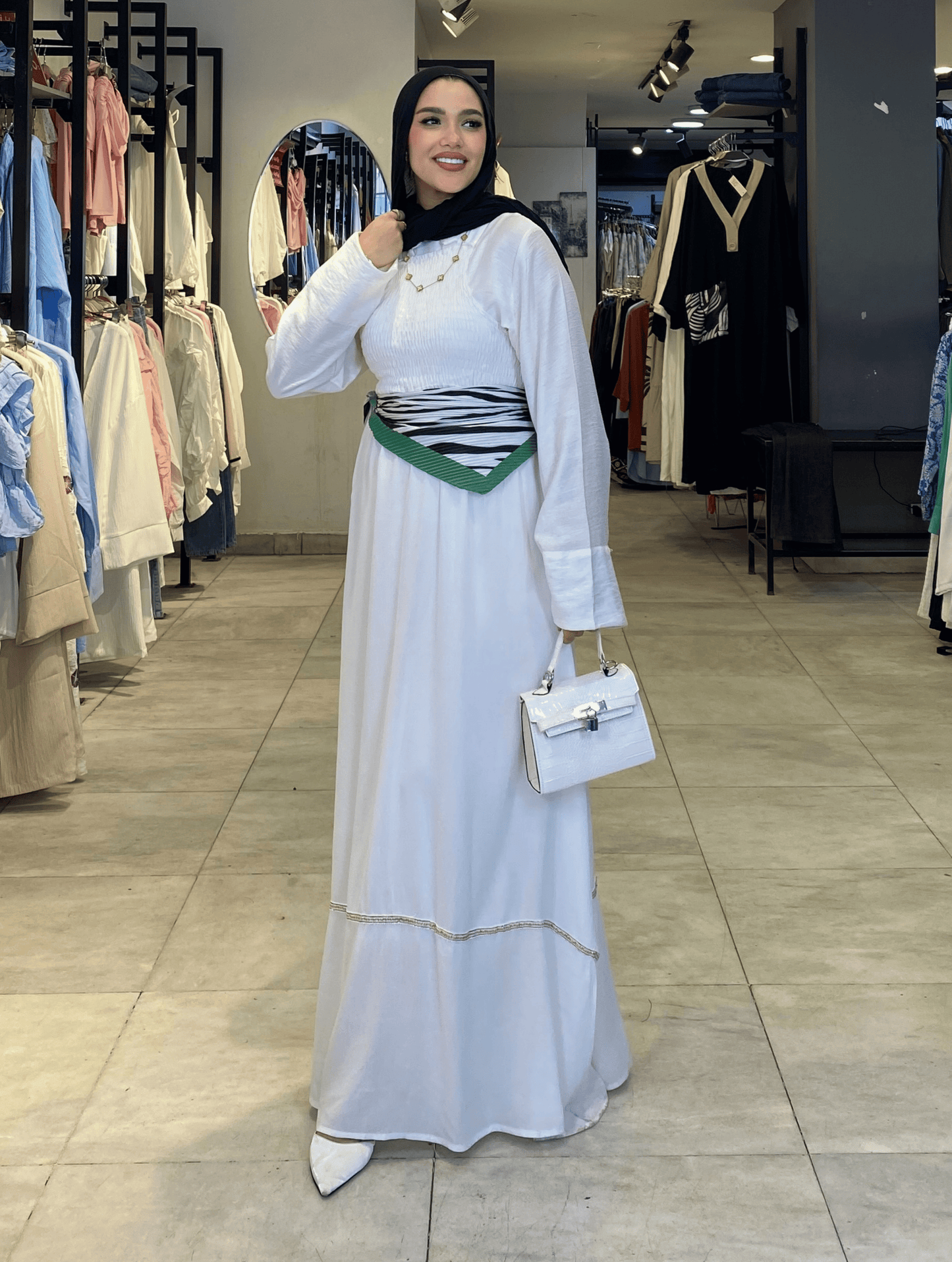 Cut White Dress ss25ms-drs-4025