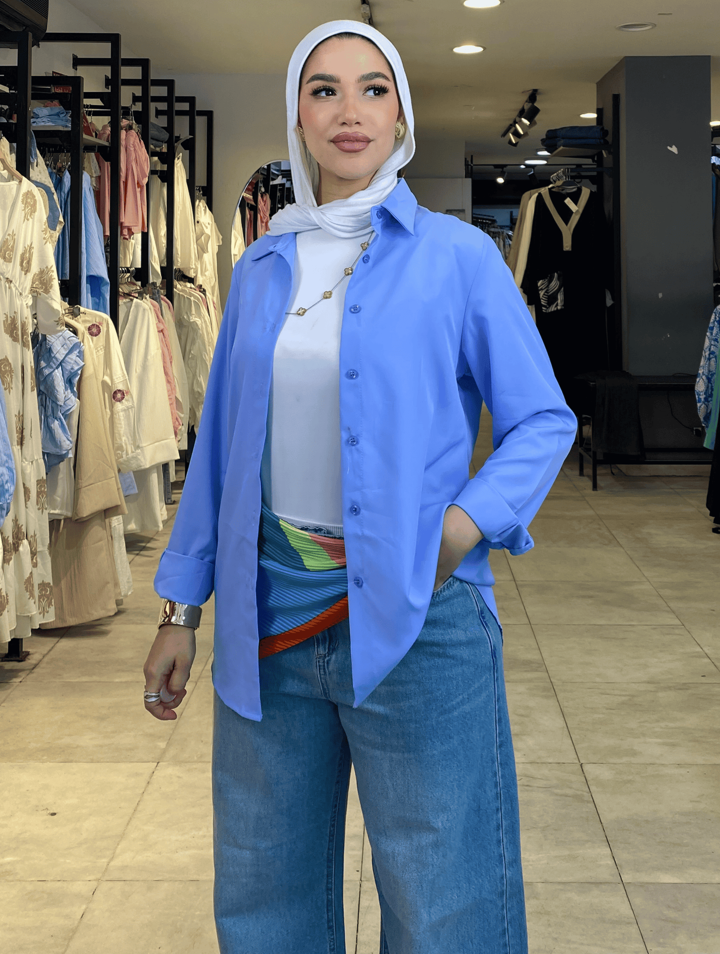 Essential Blue Blouse ss25ms-blo-1048