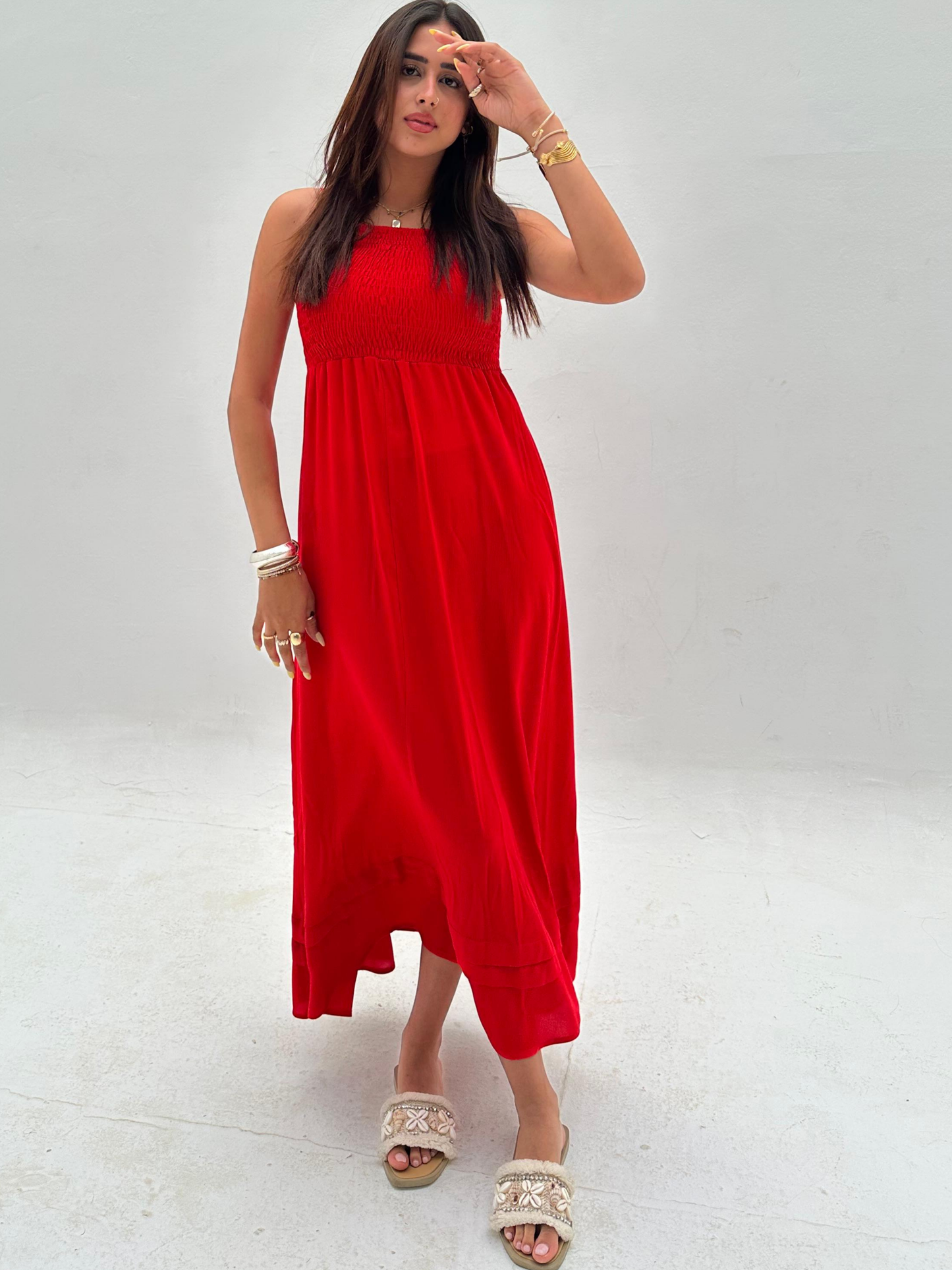 Cut Red Dress ss25ms-drs-4025