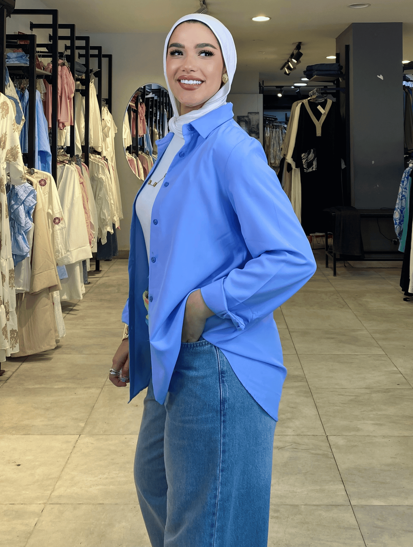 Essential Blue Blouse ss25ms-blo-1048