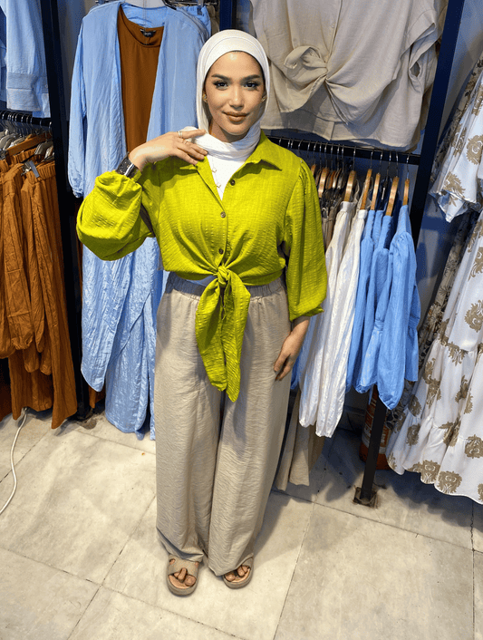 Tied Kiwi Blouse ss25ms-blo-1021