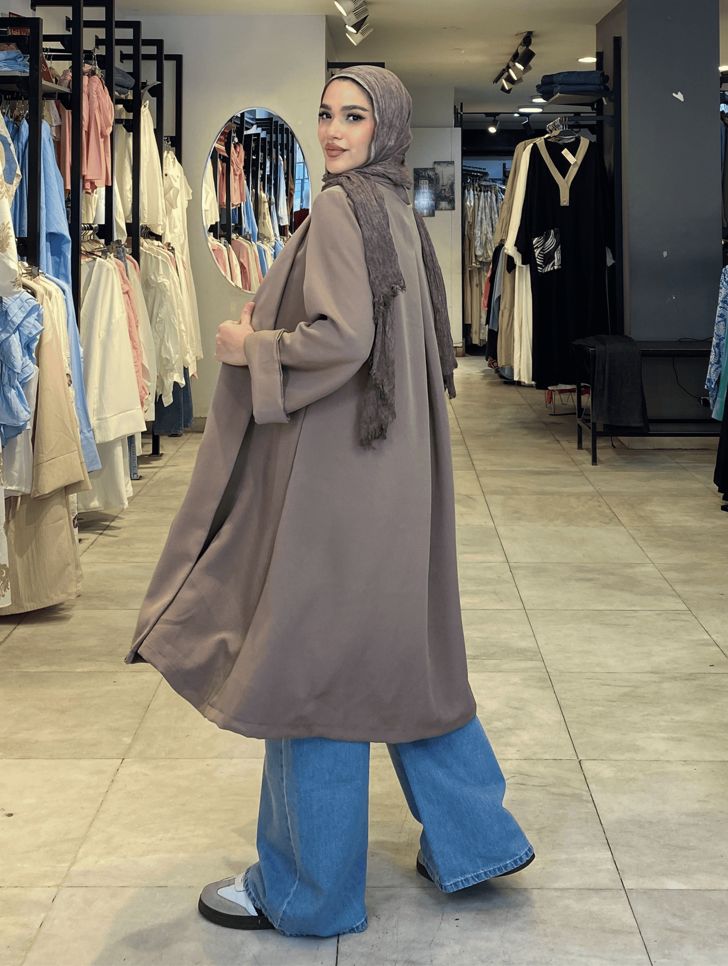 Light Brown Long Cardigan   ss25ms-car-5027
