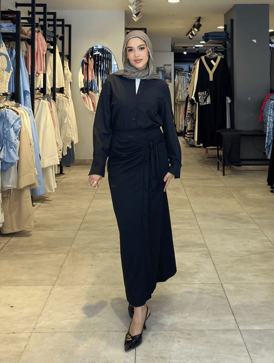 Black Ribbon Skirt ss25ms-skr-3006