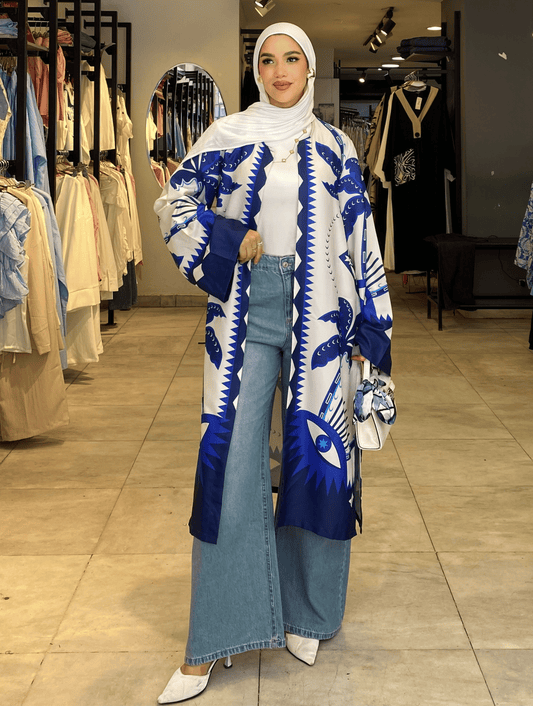 Blue Printed Cardigan   ss25ms-car-5021