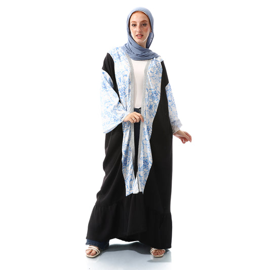 Elegant Ramadan Cardigan - Black & Blue