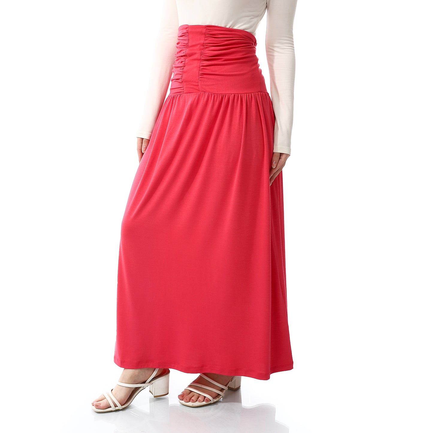 Side Zipper Closure Regular Fit Skirt - Fuchsia