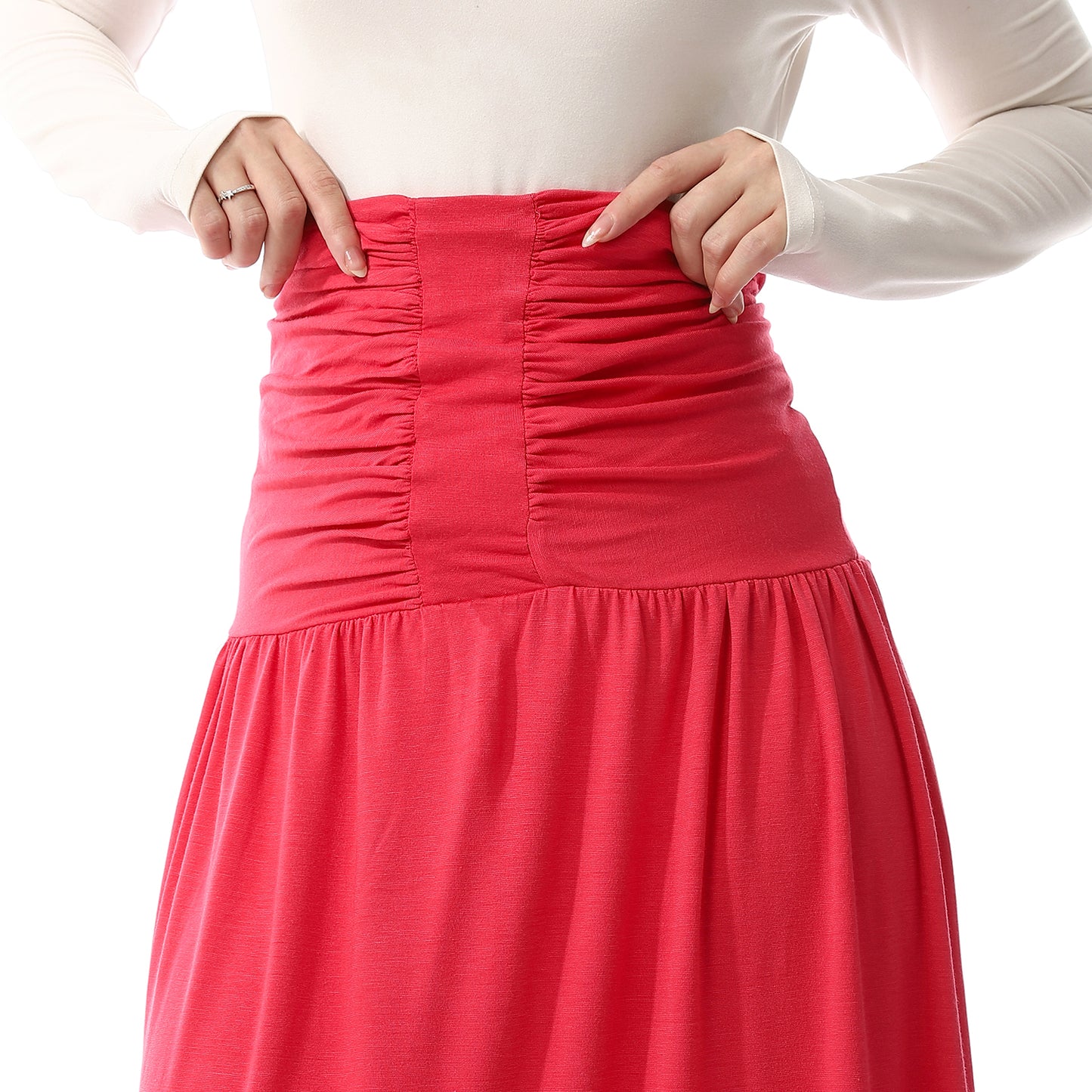 Side Zipper Closure Regular Fit Skirt - Fuchsia