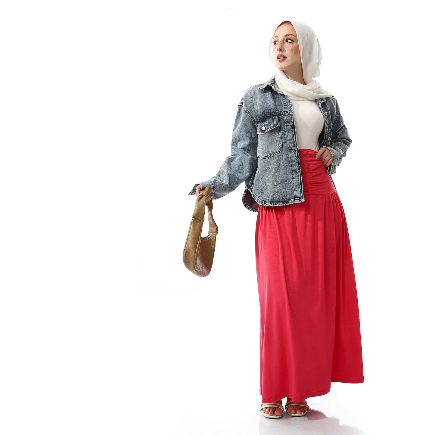 Side Zipper Closure Regular Fit Skirt - Fuchsia