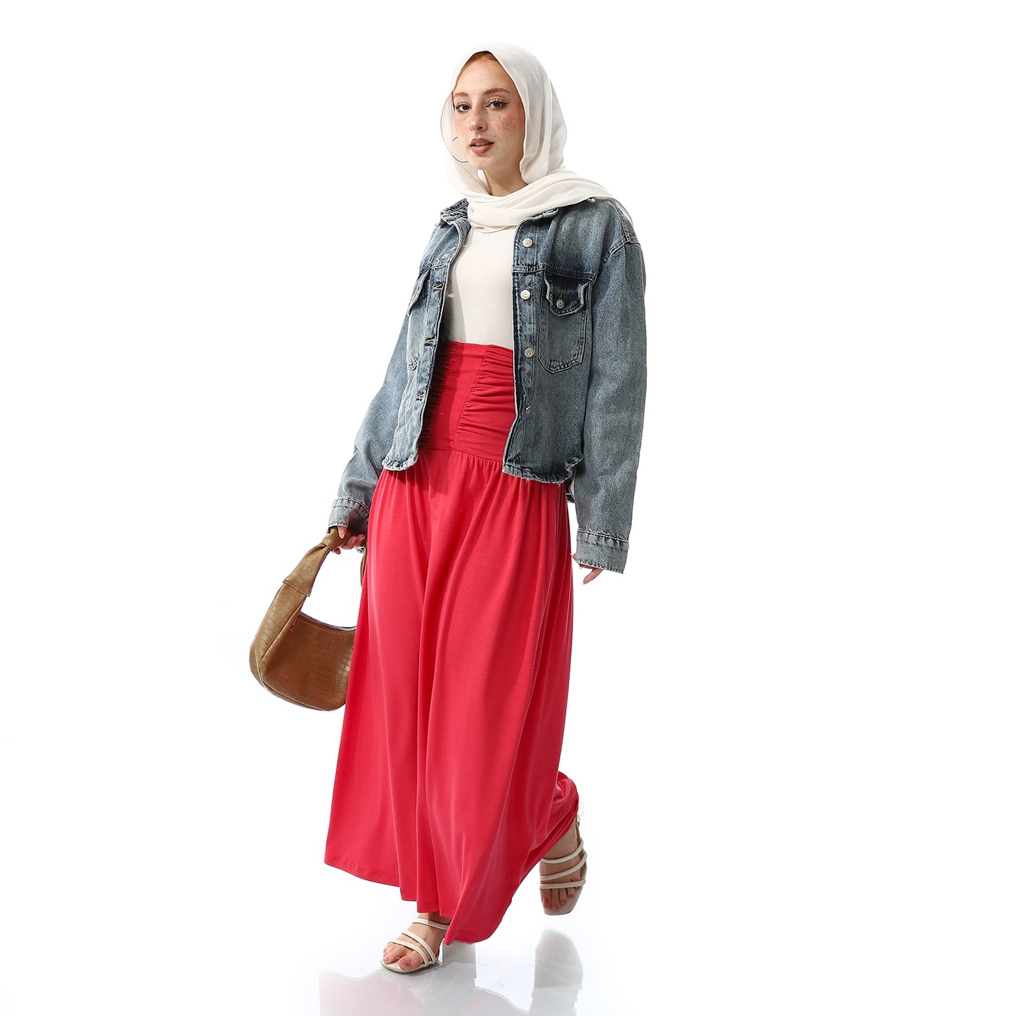 Side Zipper Closure Regular Fit Skirt - Fuchsia